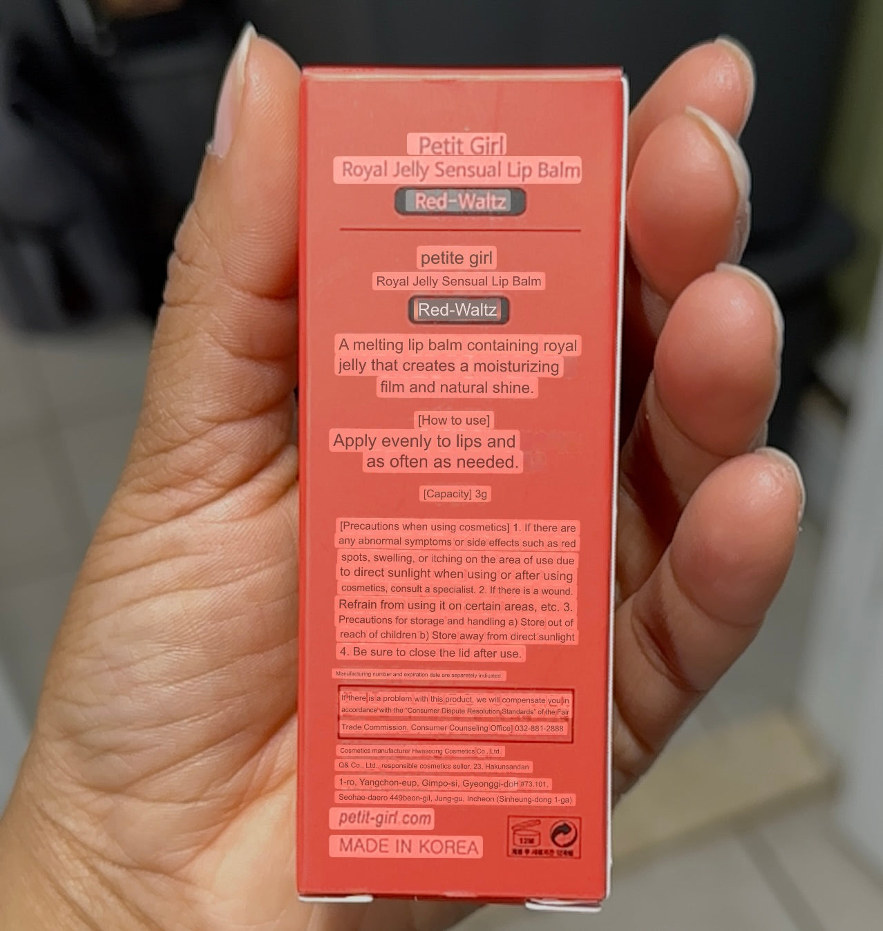 Petit-Girl Royal Jelly Sensual Lip Balm - Red Waltz